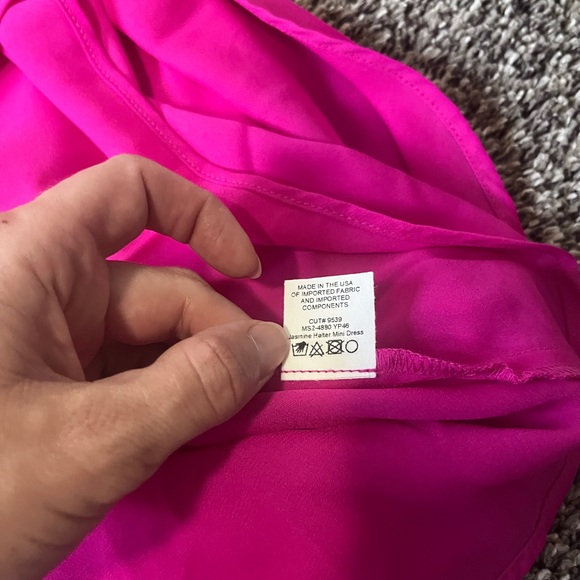 Show Me Your Mumu Jasmine Halter Mini Dress in Bright Pink Chiffon Sleeveless XS - Picture 7 of 7